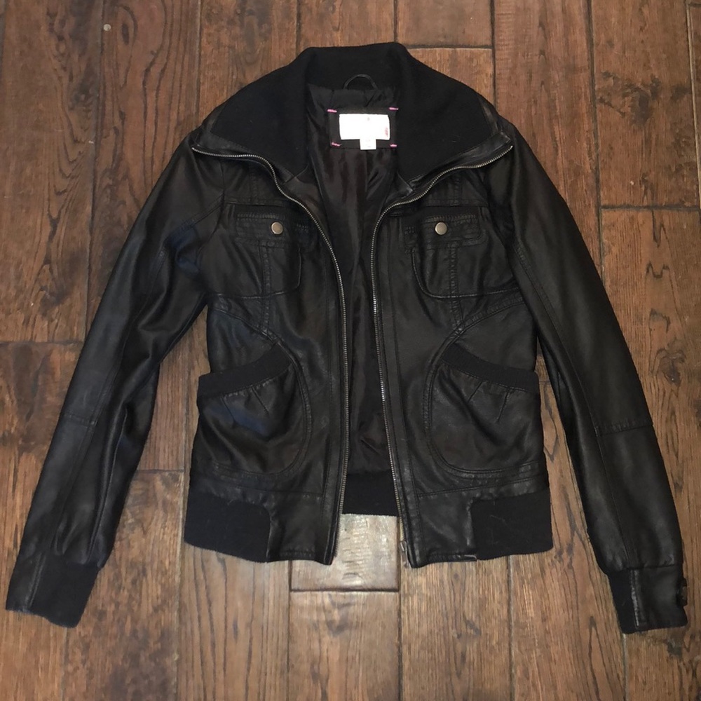 Black leather jacket